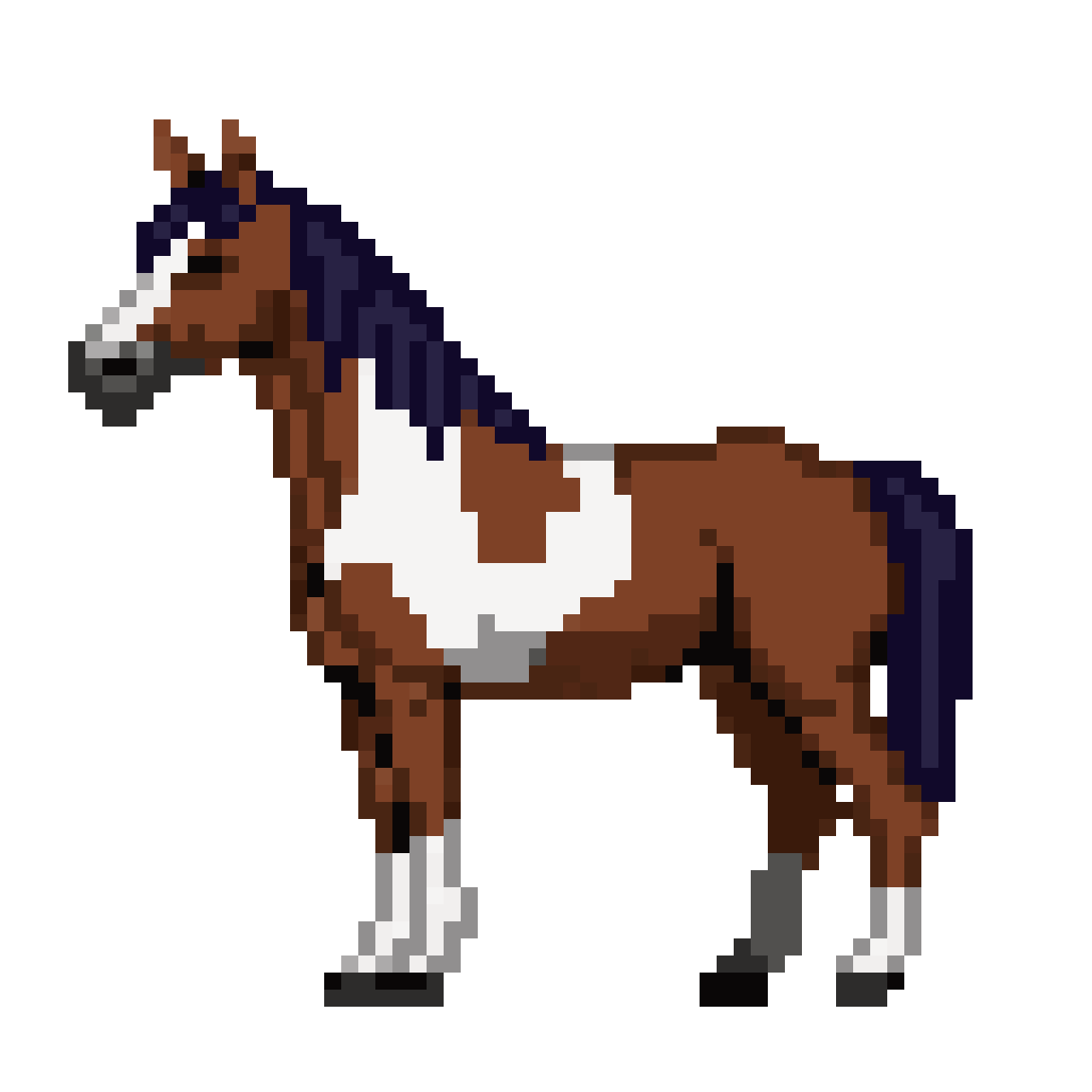 Full Body Pinto Horse pixel art