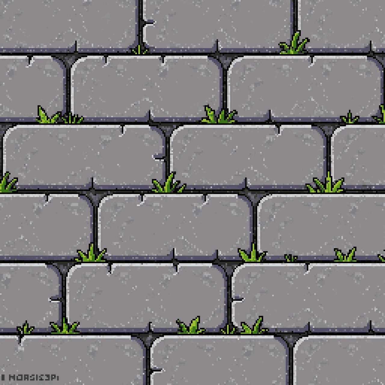 16-bit seamless stone block texture pixel art
