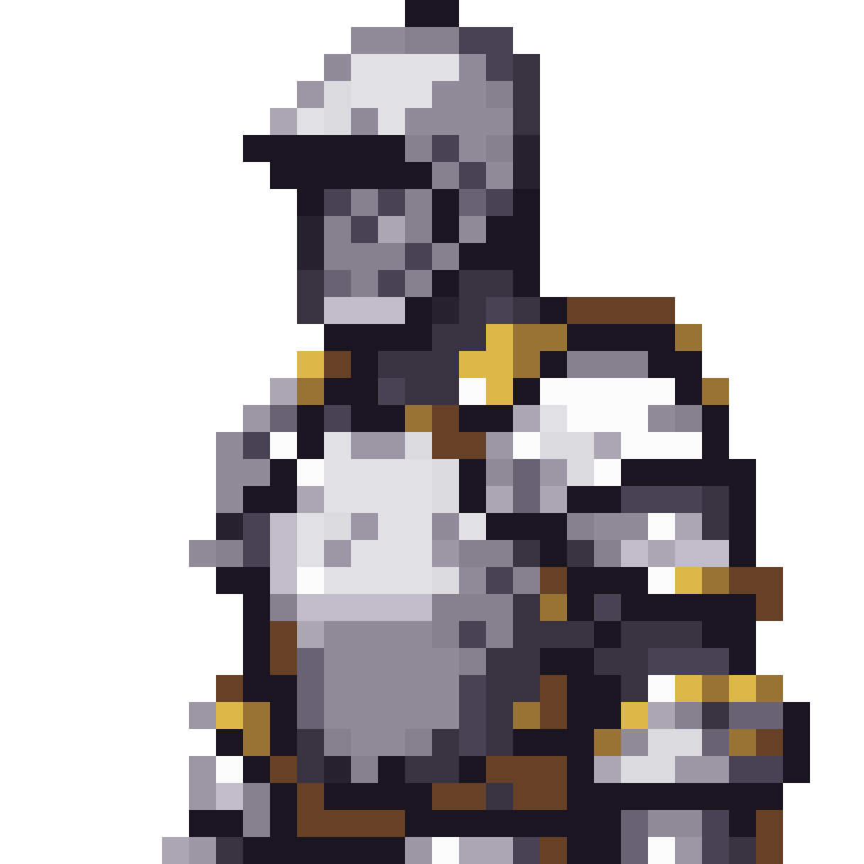 White and Gold Plate Armor pixel art