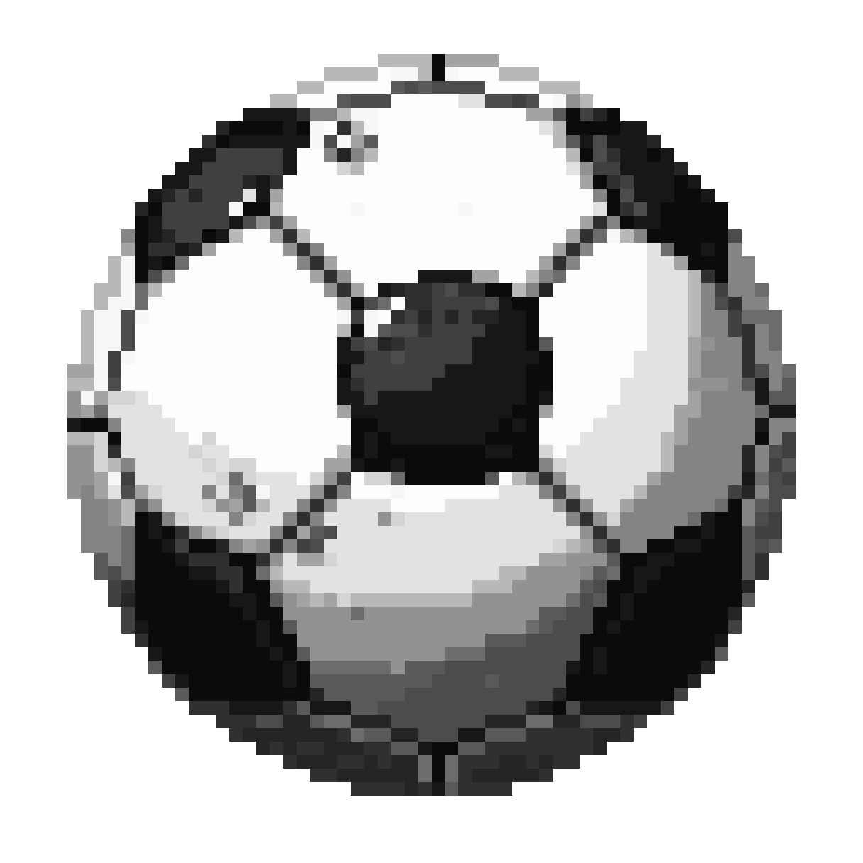 classic black and white soccer ball pixel art
