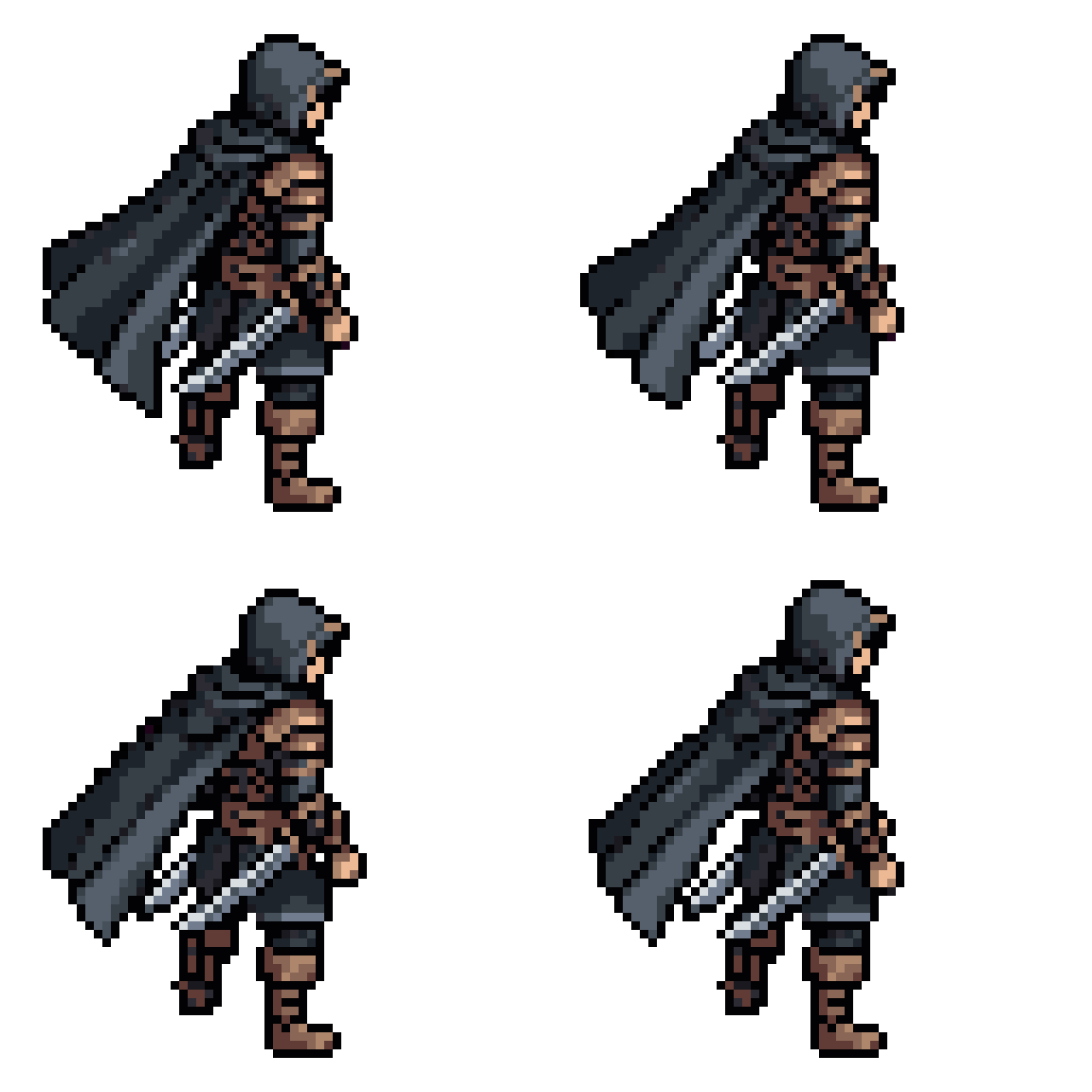 Male Medieval Rogue Assassin Sprite Idle pixel art