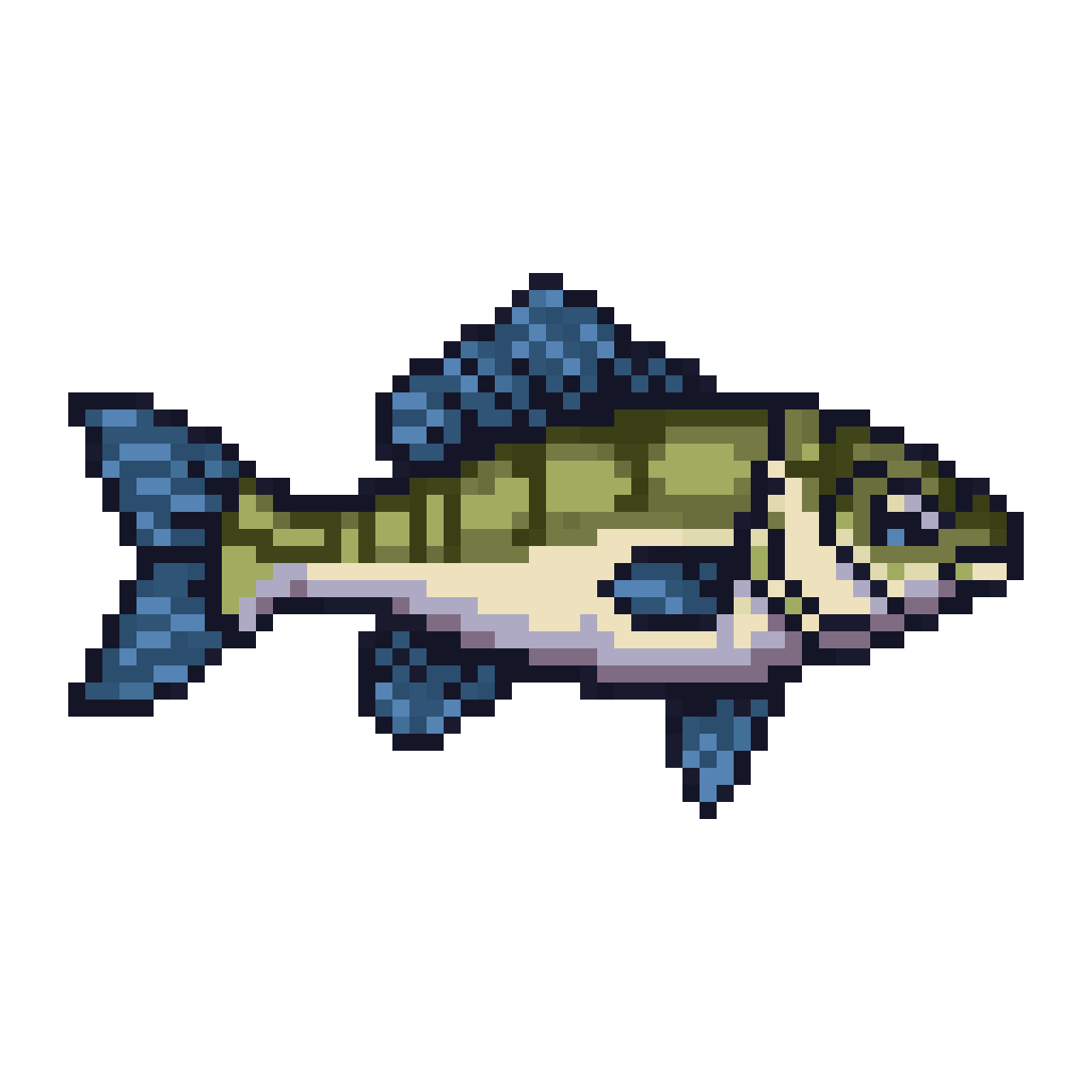 detailed pixel art bluegill fish sprite pixel art