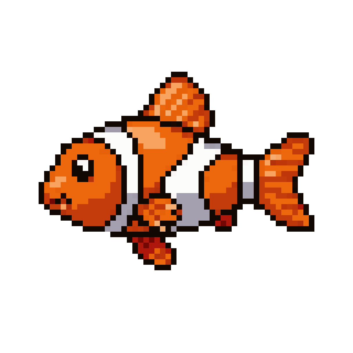 Clownfish in vibrant colors pixel art