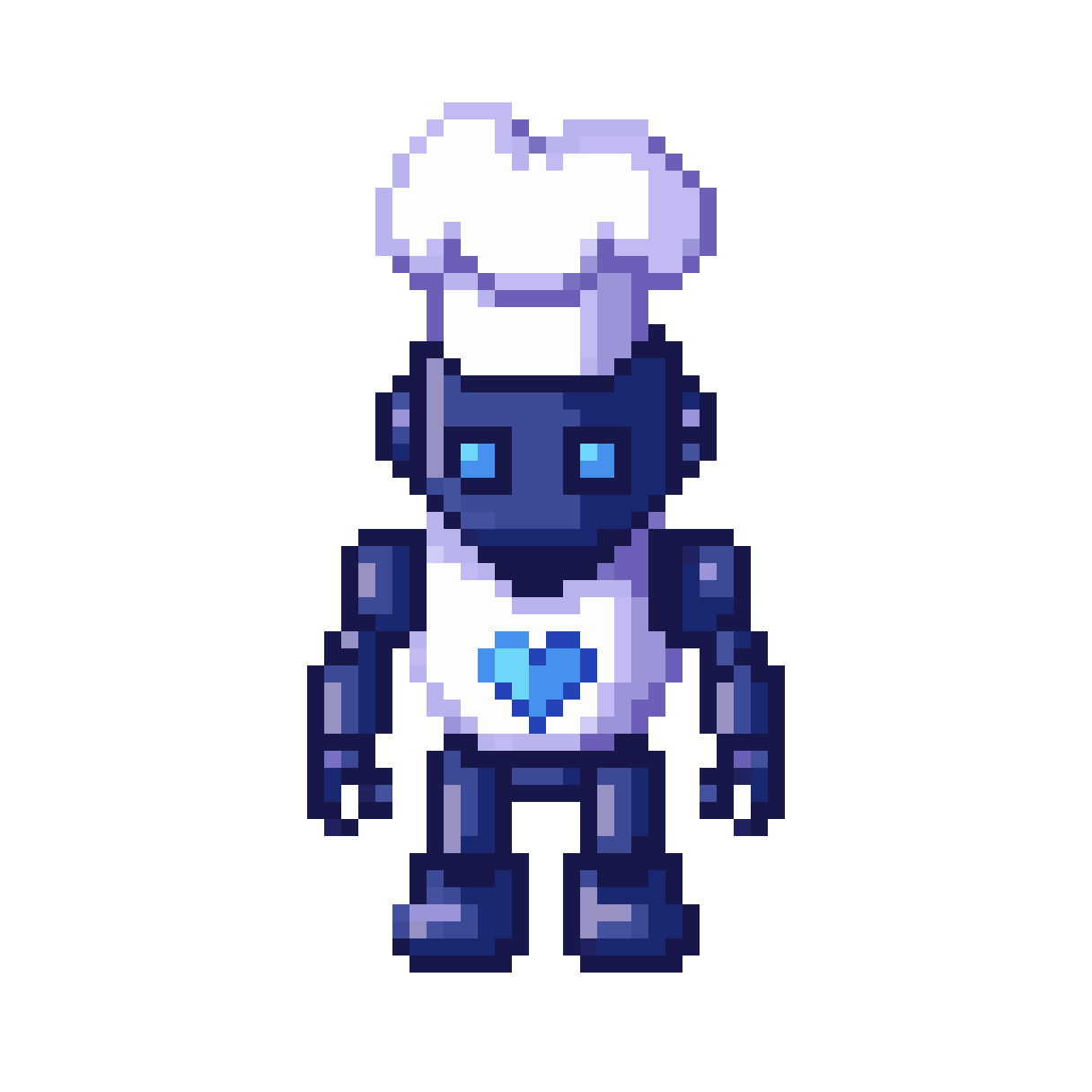 Robot Chef with Blue Heart pixel art