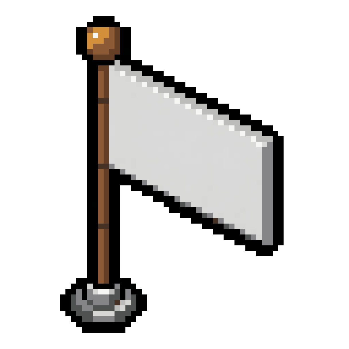 White Blank Flag on Pole pixel art