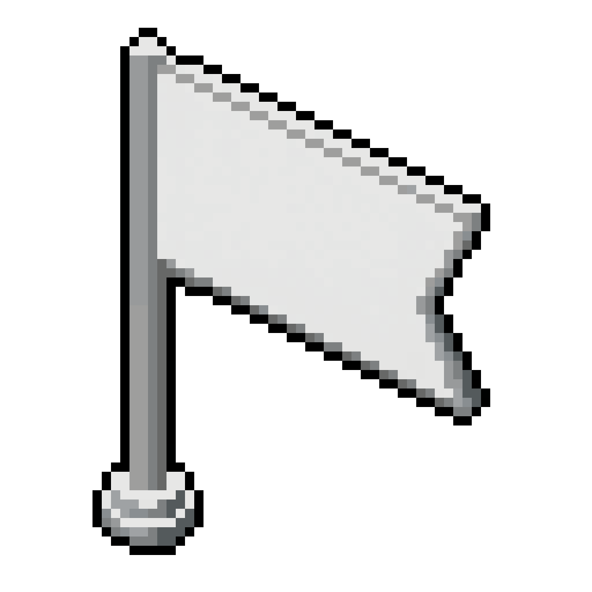 White Blank Flag on Tall Pole pixel art