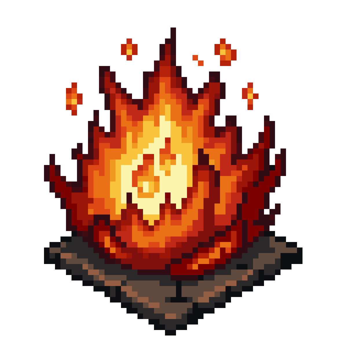 Fireball Spell Icon pixel art