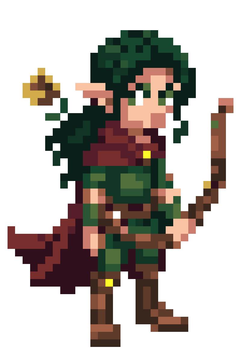 Young Elf Archer Warrior pixel art