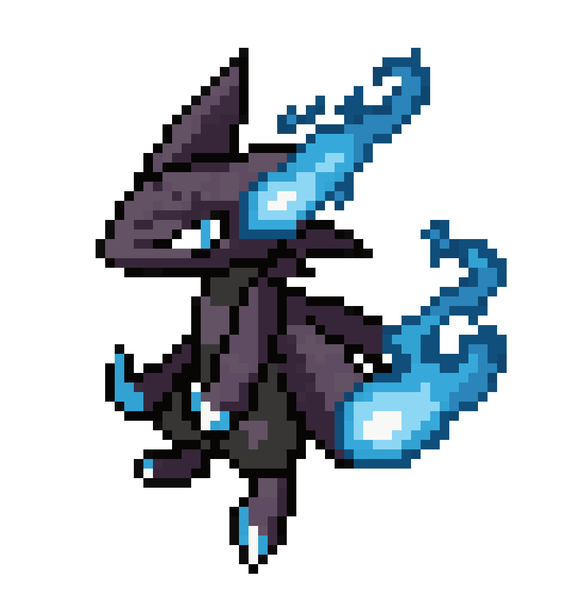 Mega Charizard X with Blue Flames pixel art