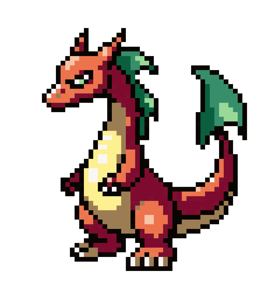 Mega Charizard X pixel art