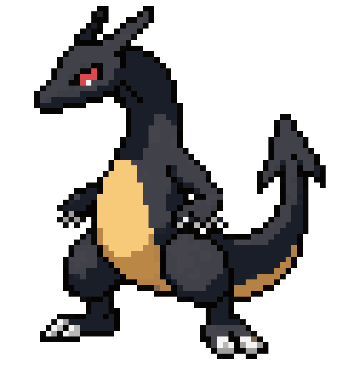 Mega Charizard X Mega Evolved Black pixel art