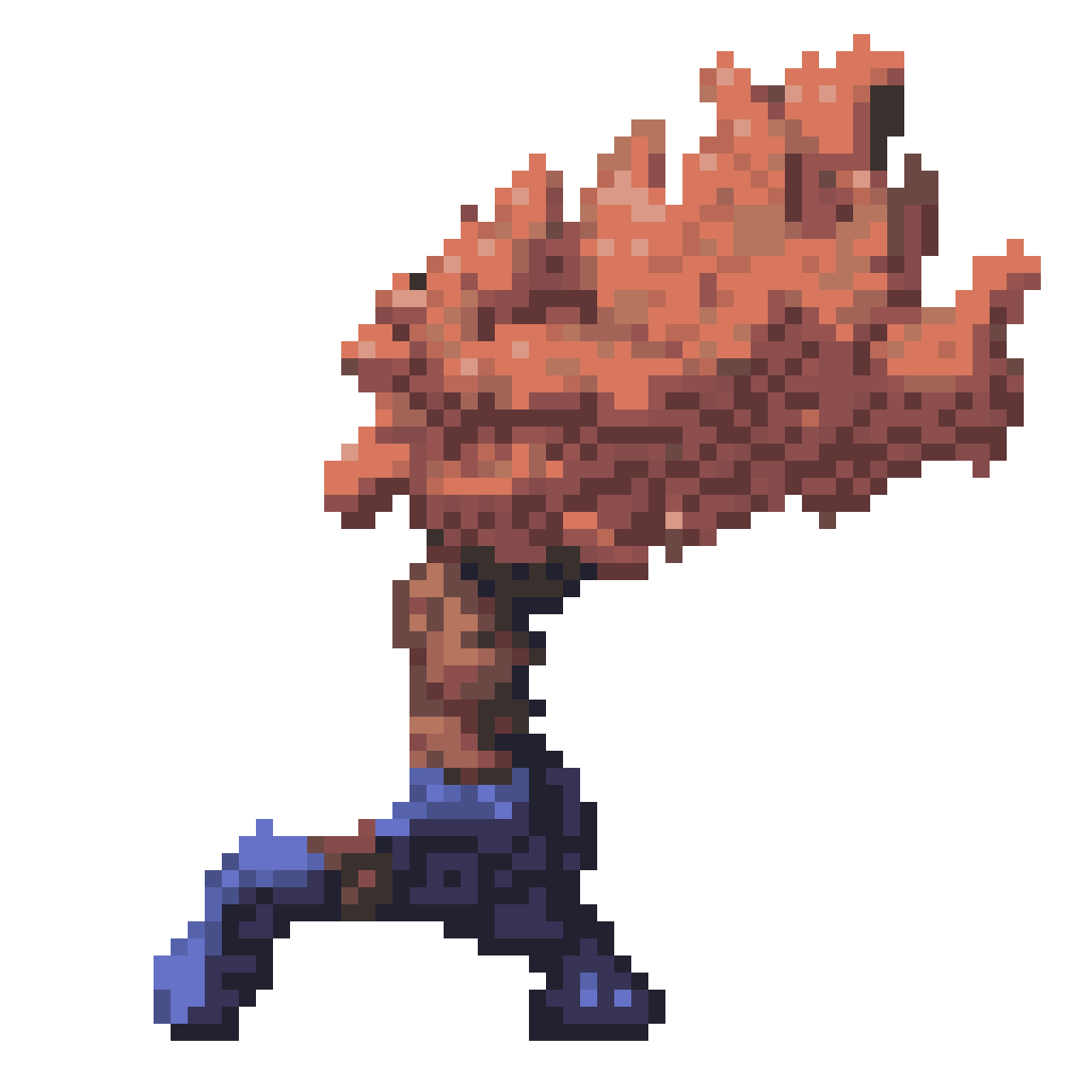 Character with Braided Hair pixel art