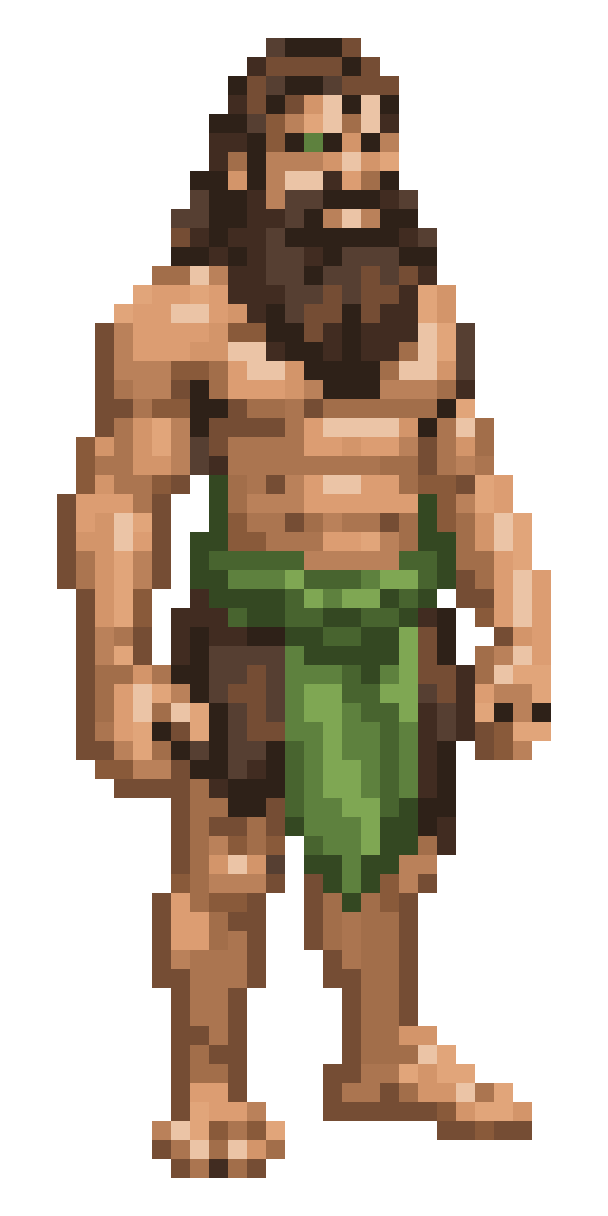 Primitive Adult Male Caveman pixel art