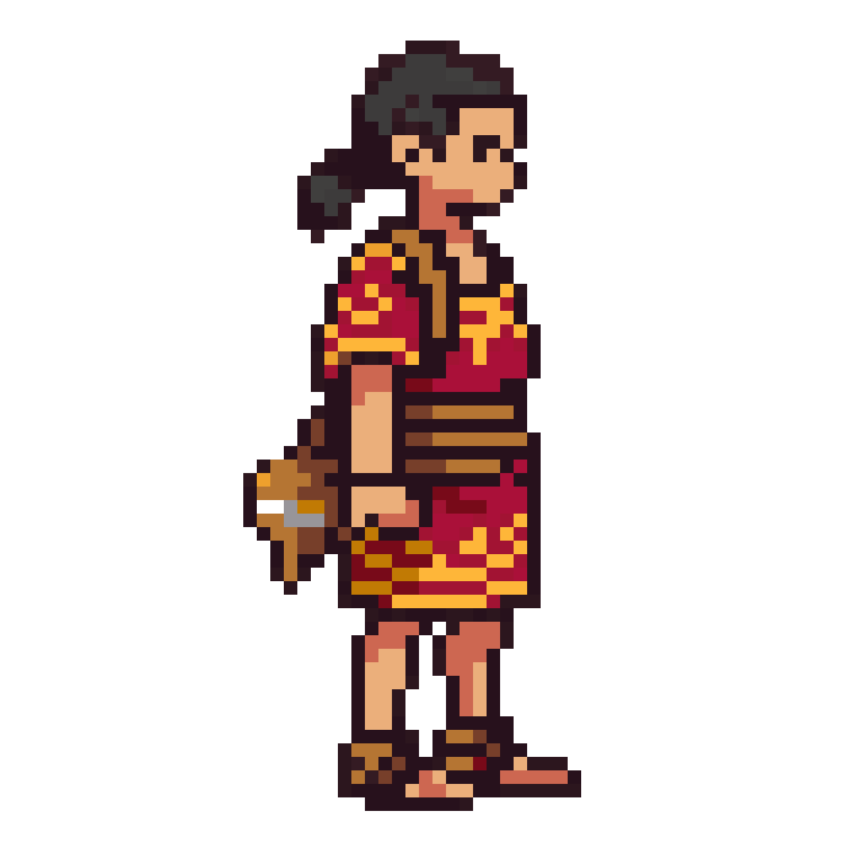 Inca chasqui messenger character pixel art