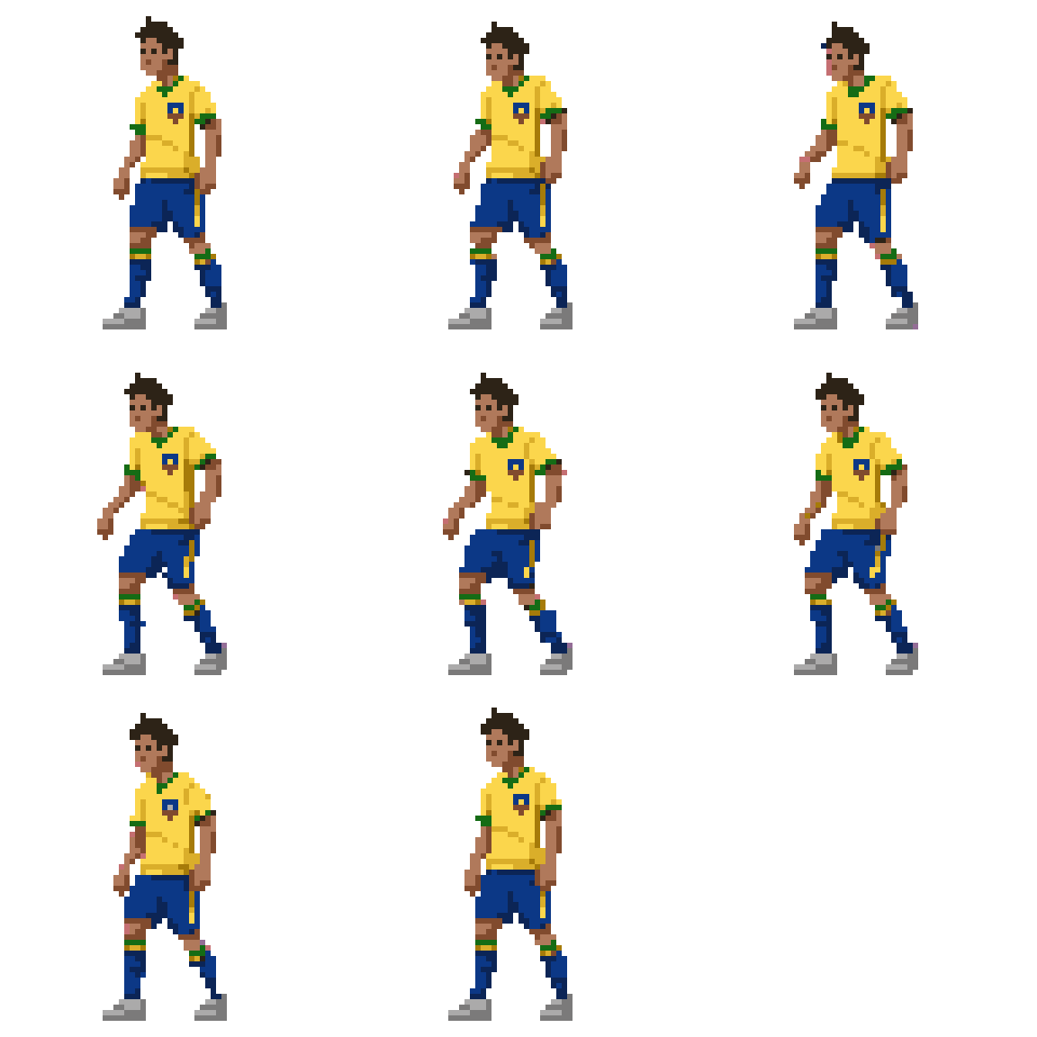 Soccer Player in Yellow Jersey Idle pixel art