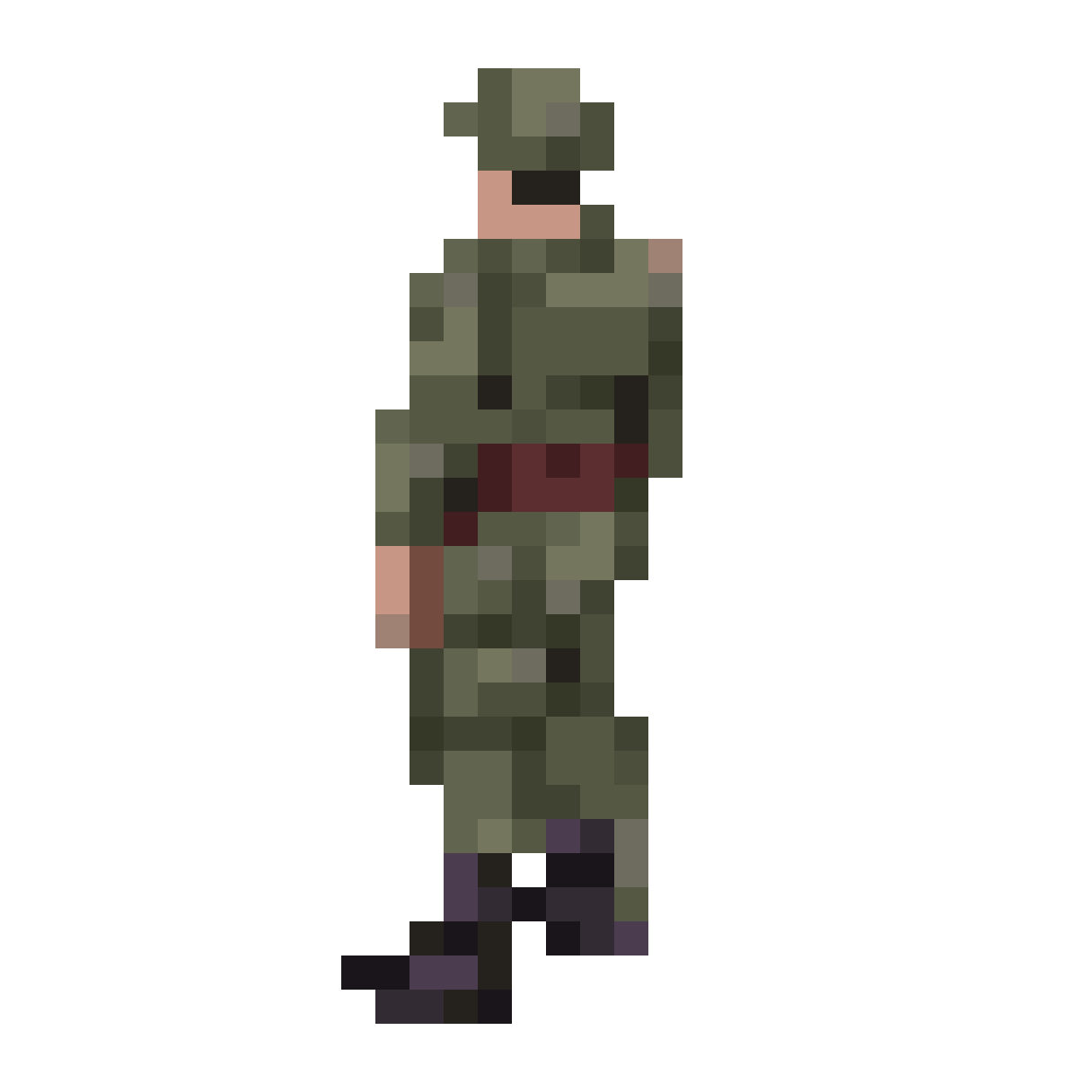 soldier viewed from the front pixel art