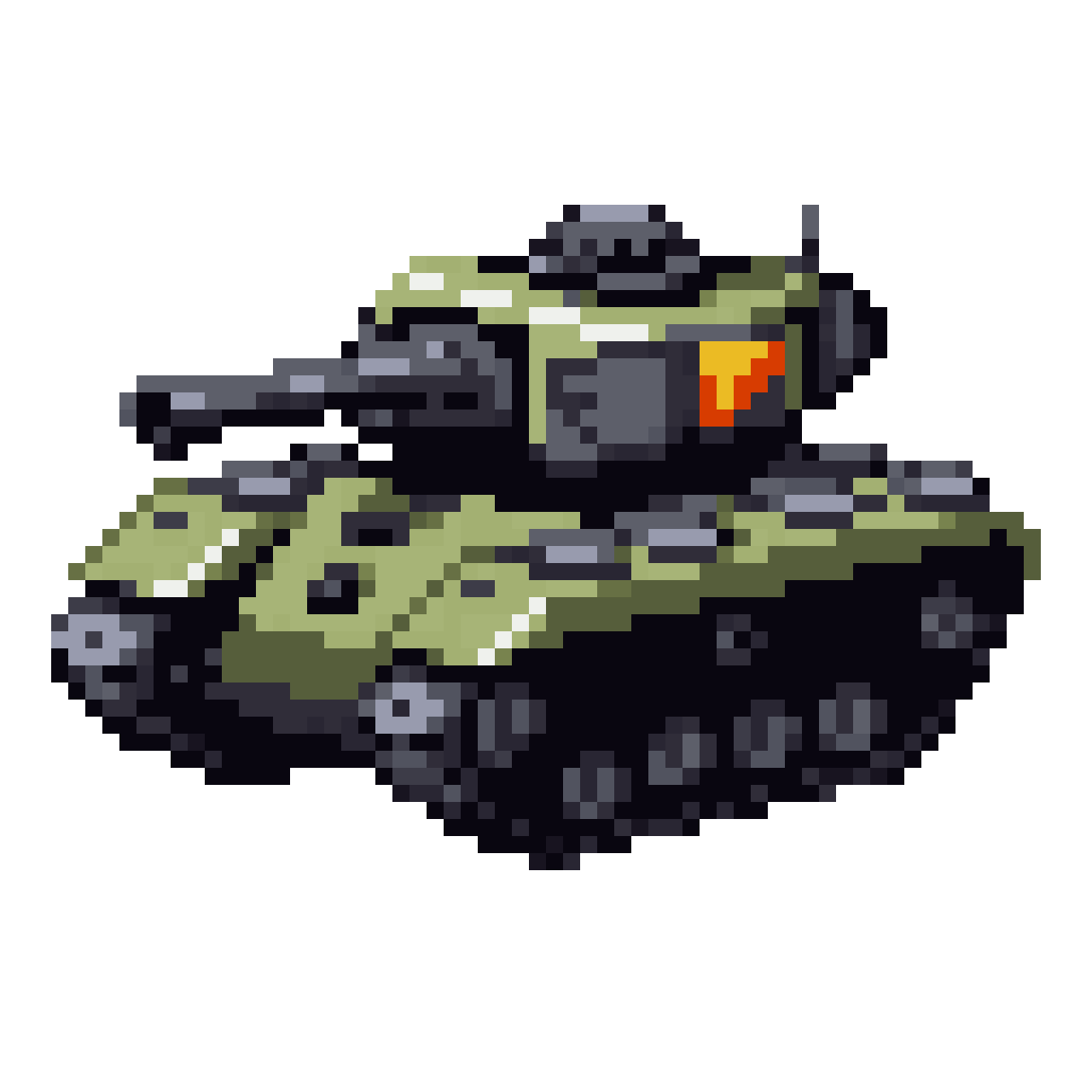Sci fi tank. Square, boxy. pixel art