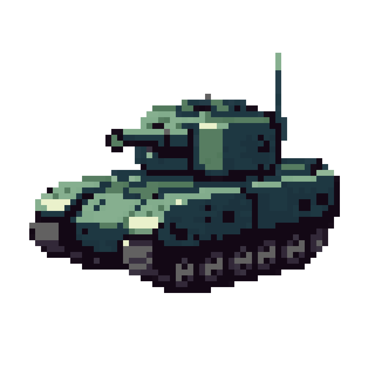 Sci fi tank. Square, boxy. pixel art
