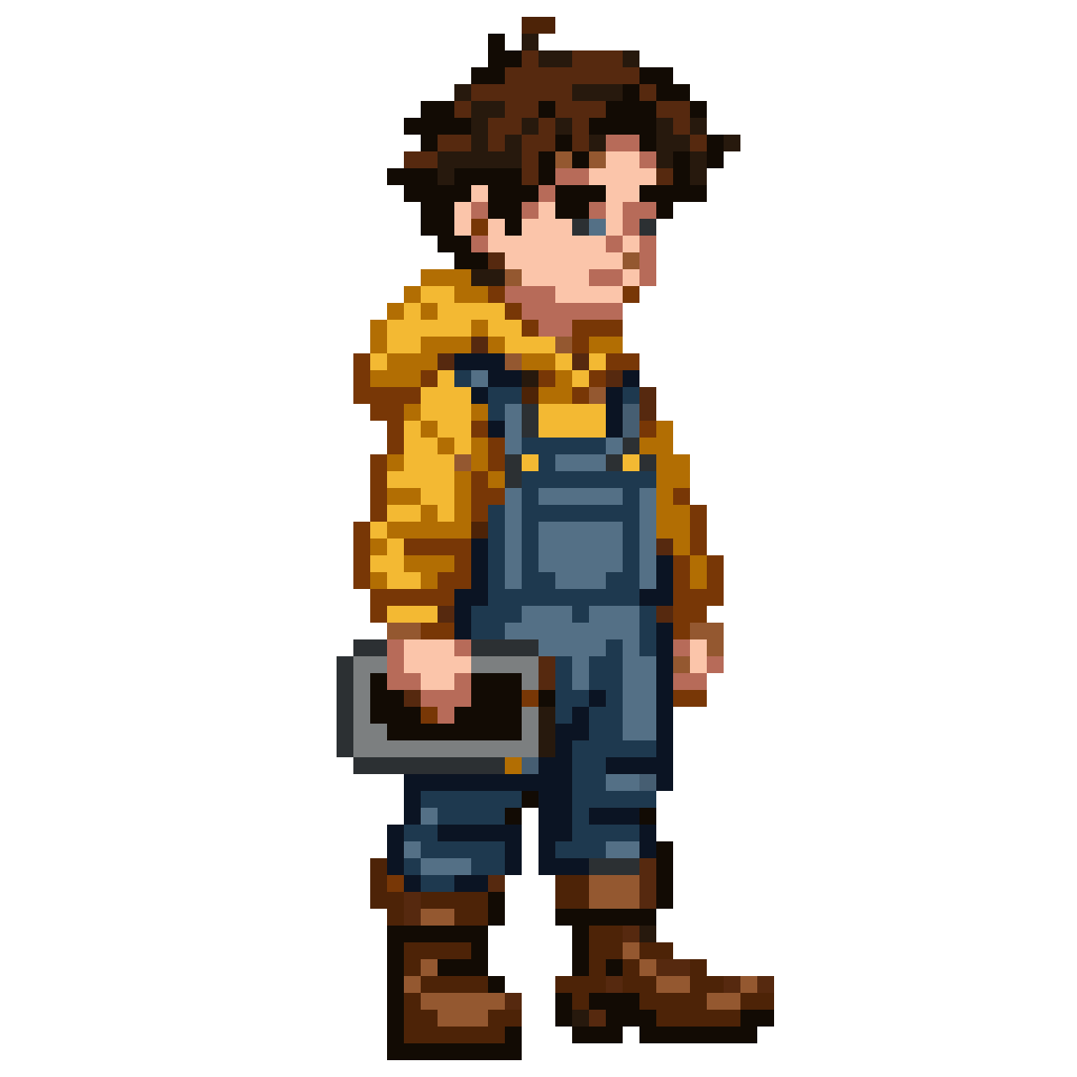cozy young farmer's son detective pixel art