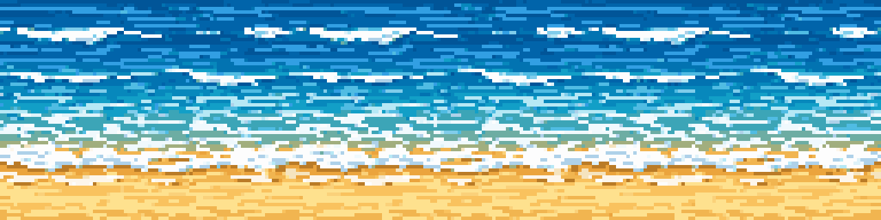 ocean horizon scene on a summer day pixel art