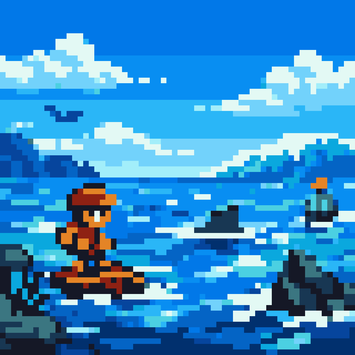 ocean water pixel art