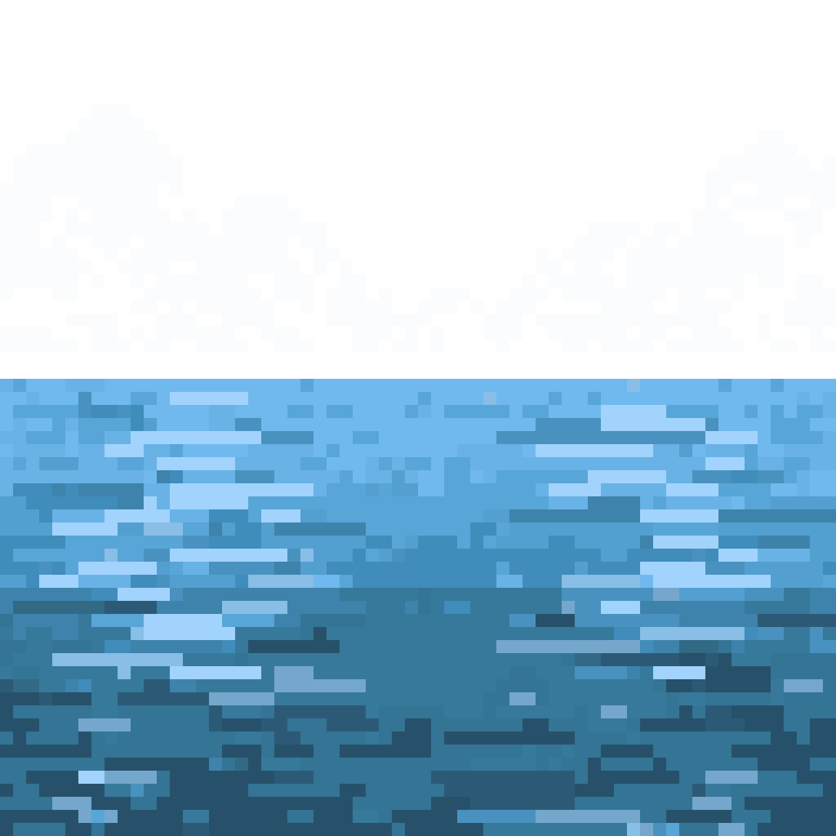 ocean with horizon line perspective pixel art