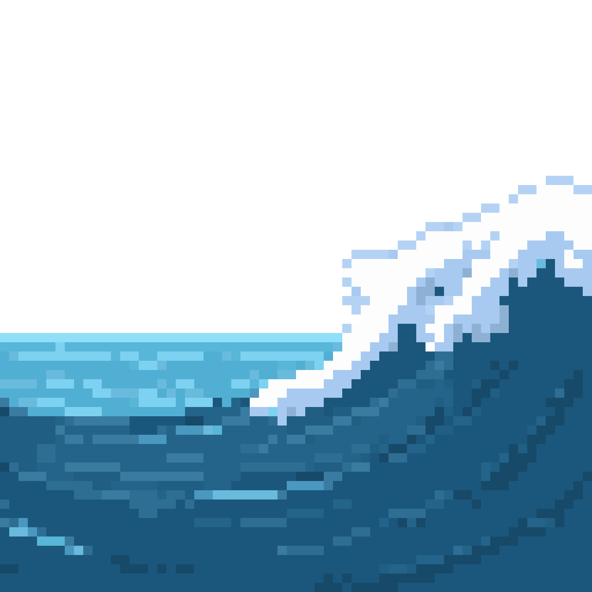 Vibrant Ocean with Waves pixel art