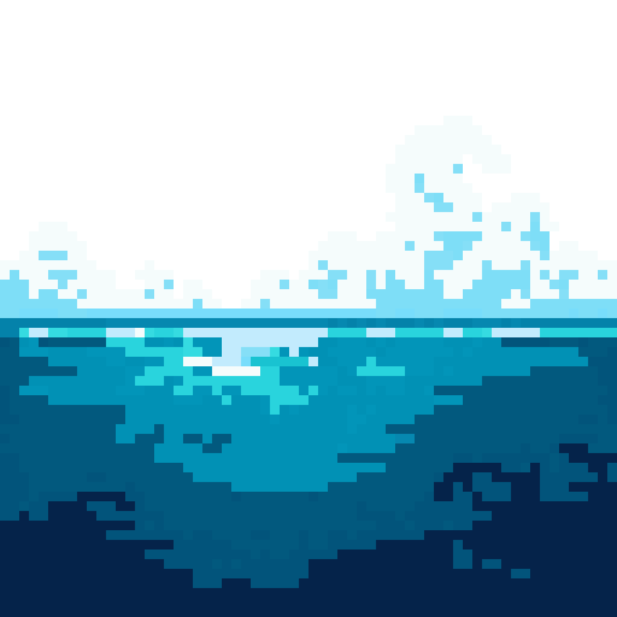 ocean with perspective pixel art