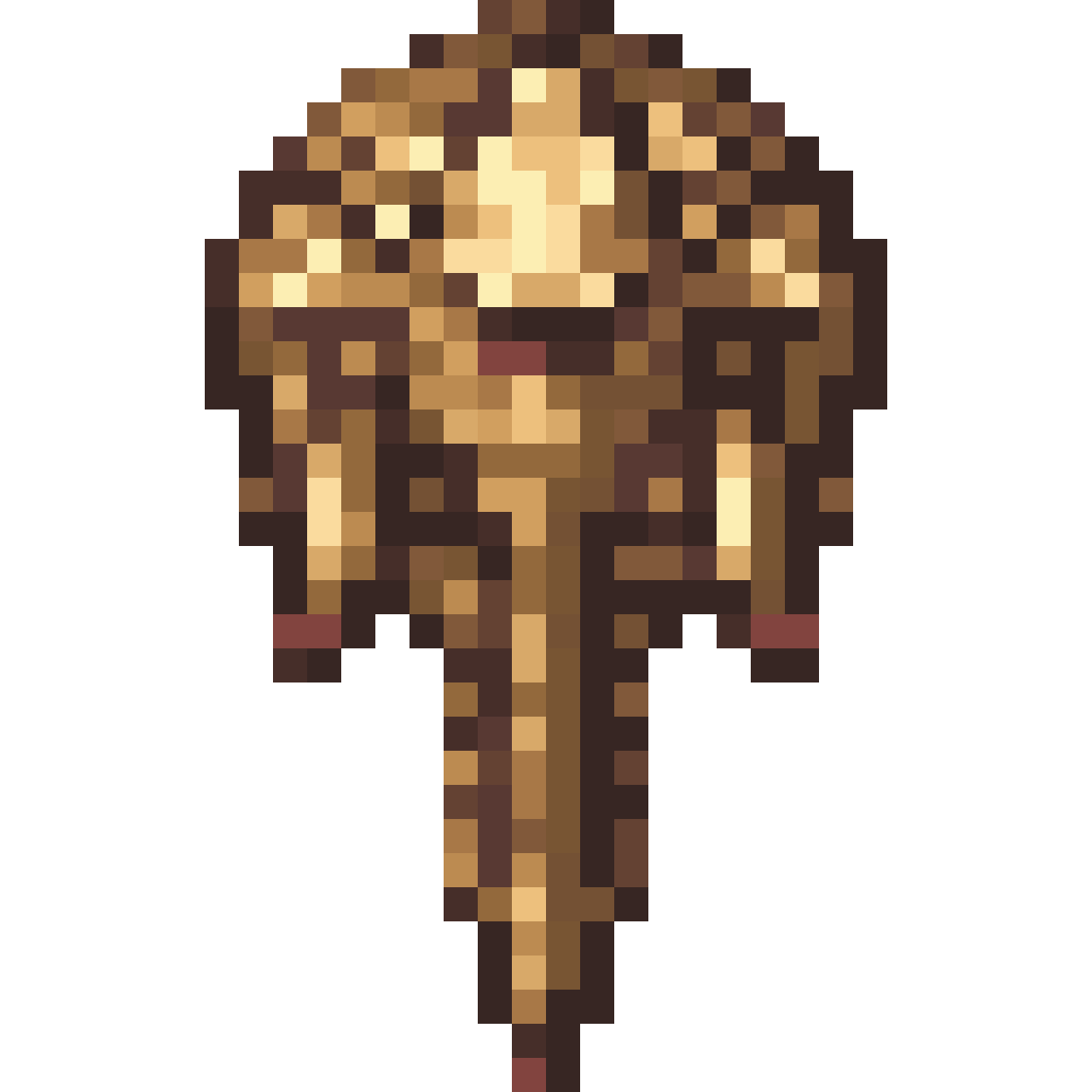 golden tiara with sapphire pixel art