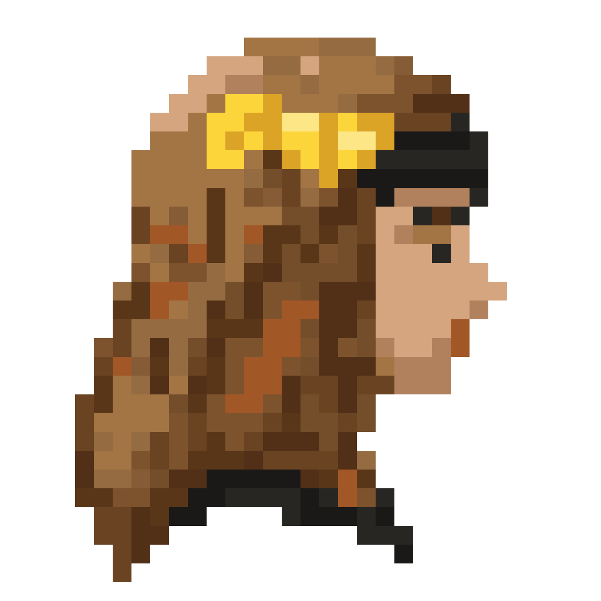 golden tiara with sapphire pixel art