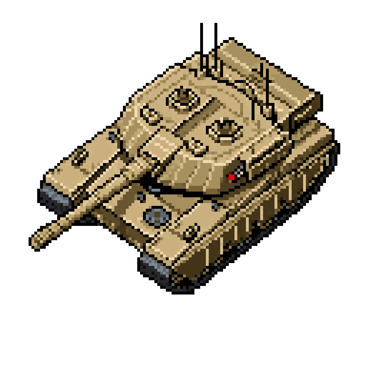 futuristic rugged tank top view pixel art