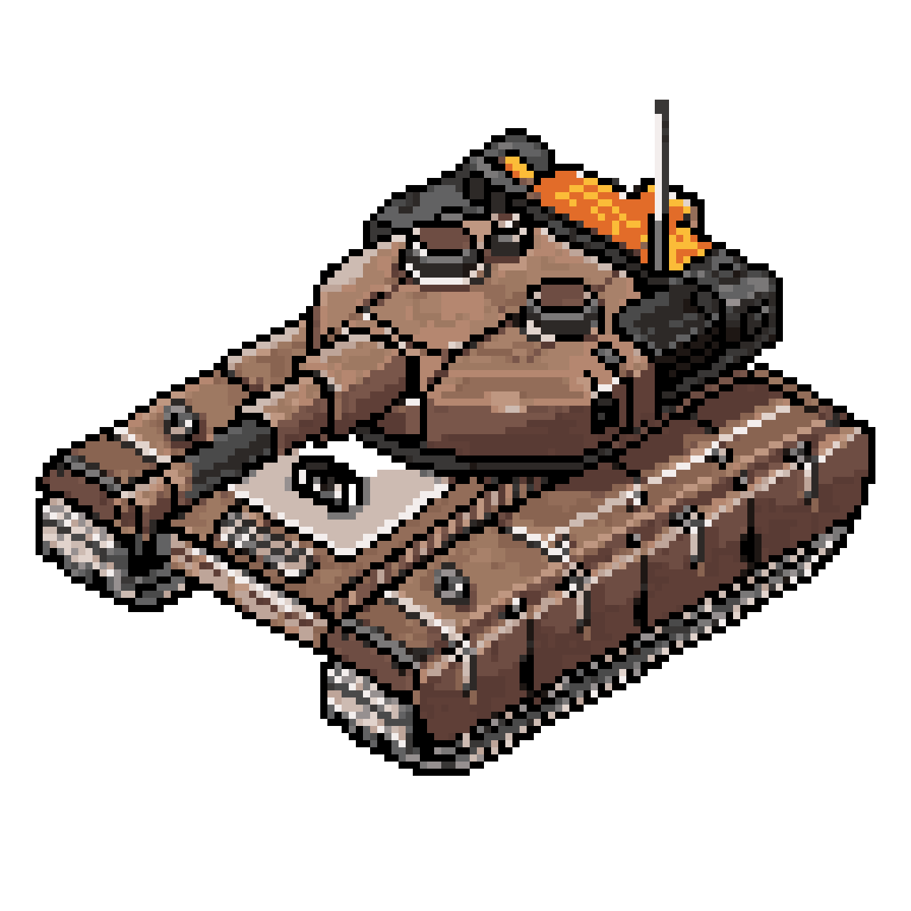 futuristic tank top view pixel art
