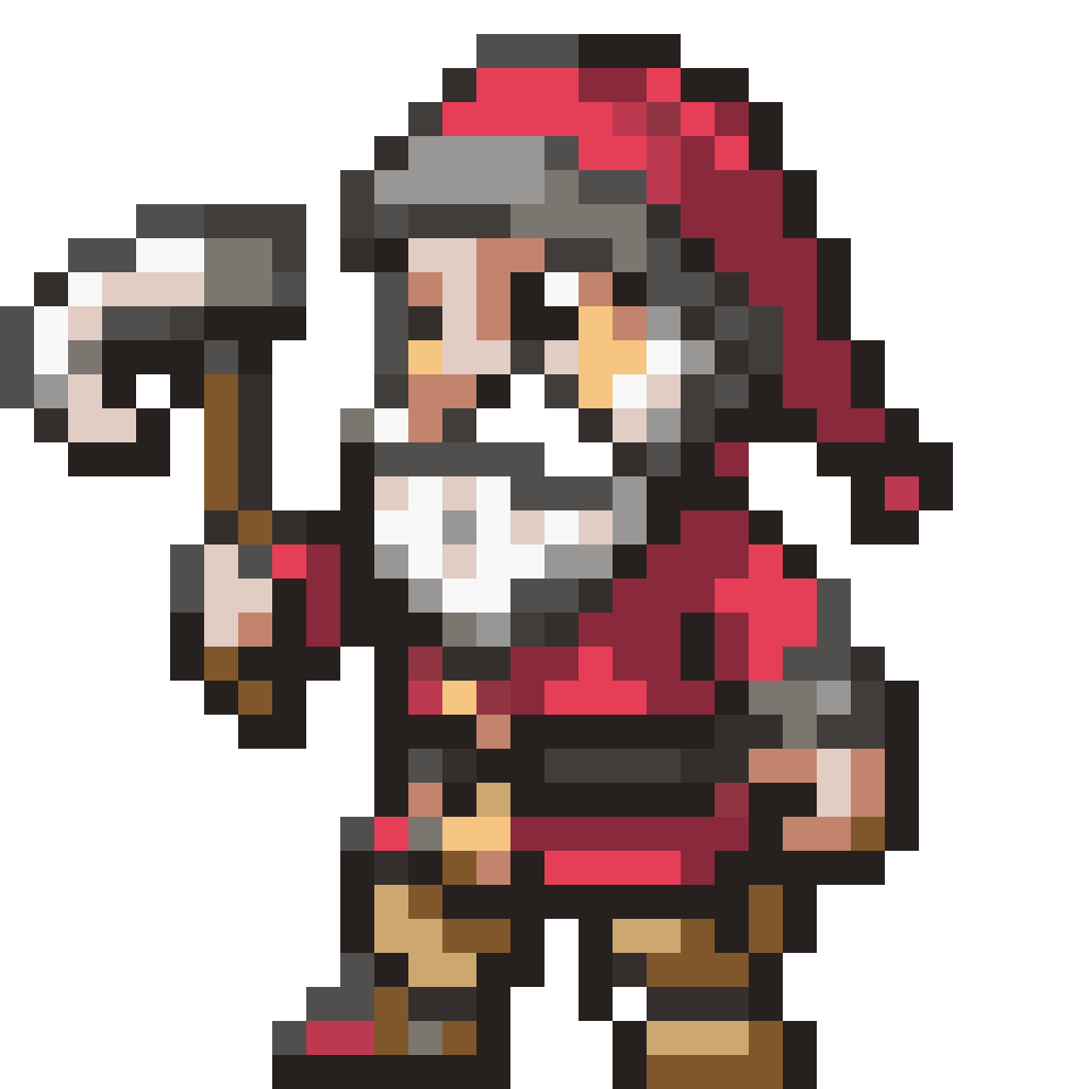 Dwarf with Pickaxe pixel art