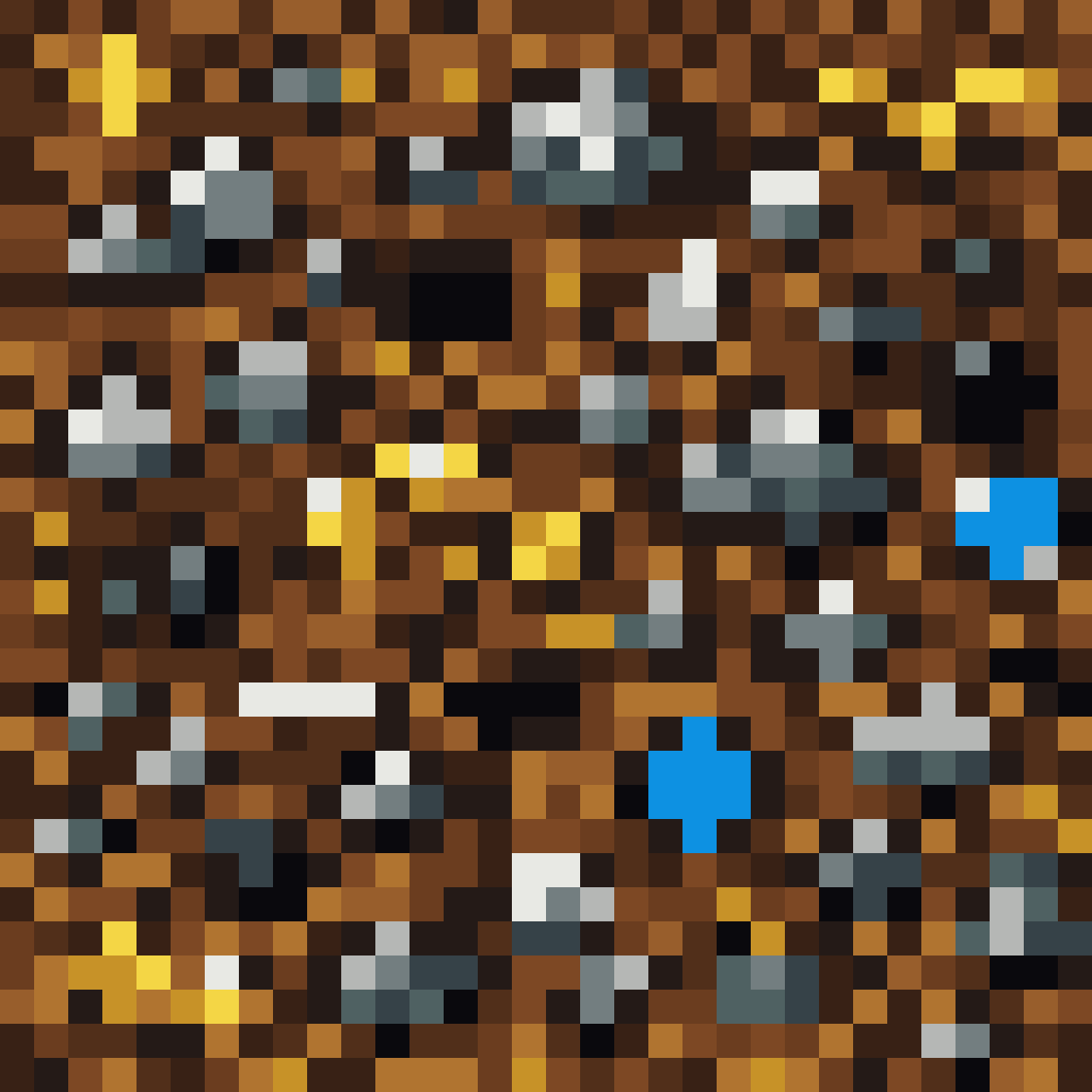 Side Scroller Dirt Tile for Mining Game pixel art