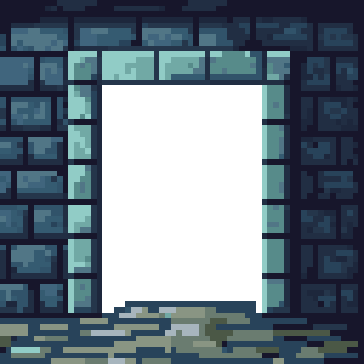 Dungeon Exit Door with Darkness pixel art