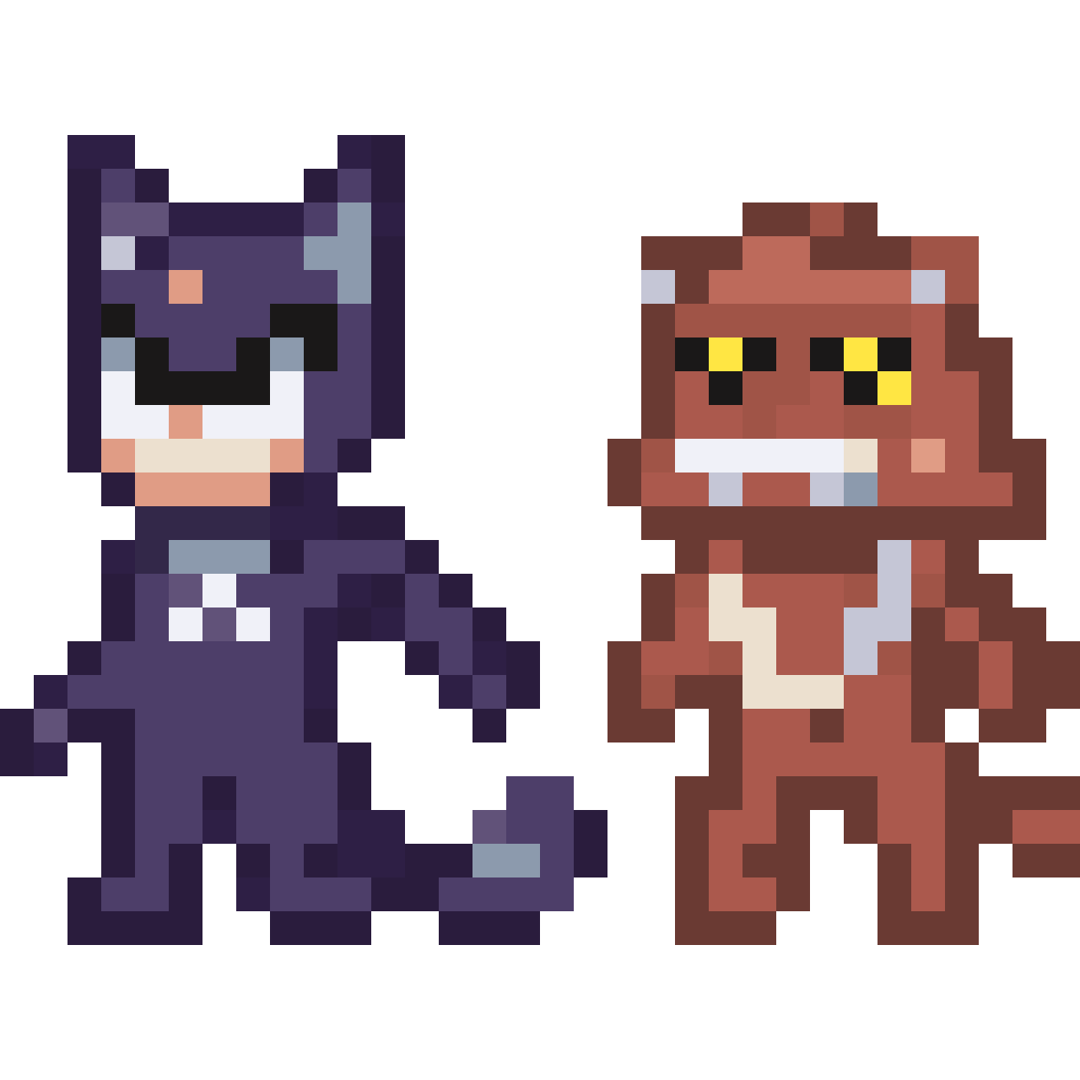 Fantasy Game Heroes and Enemies pixel art