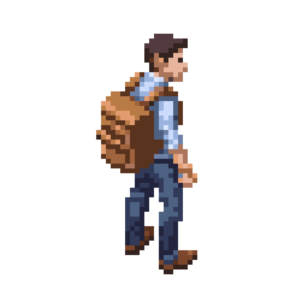 man with a backpack pixel art