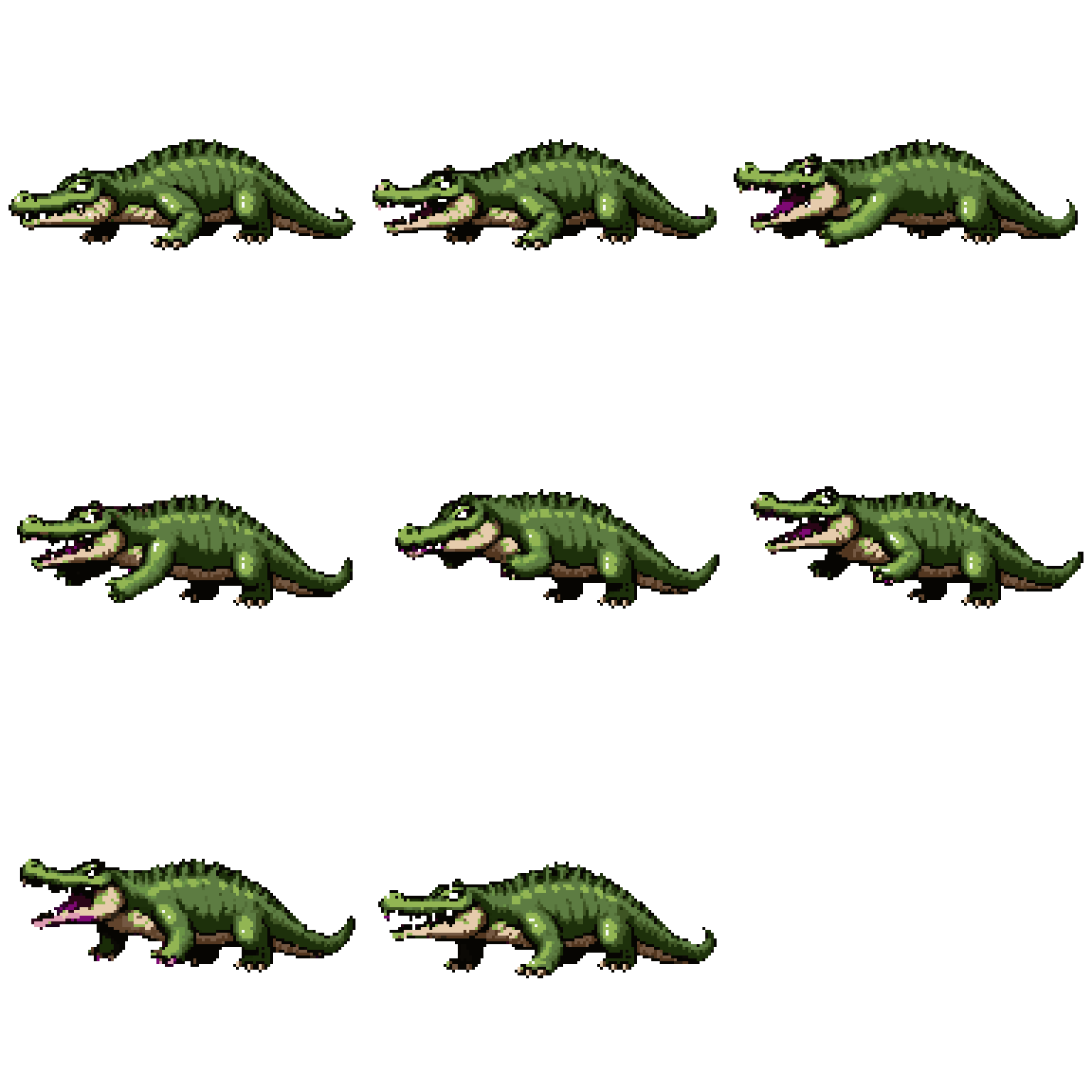 Crocodile Boss Fight Attacking pixel art
