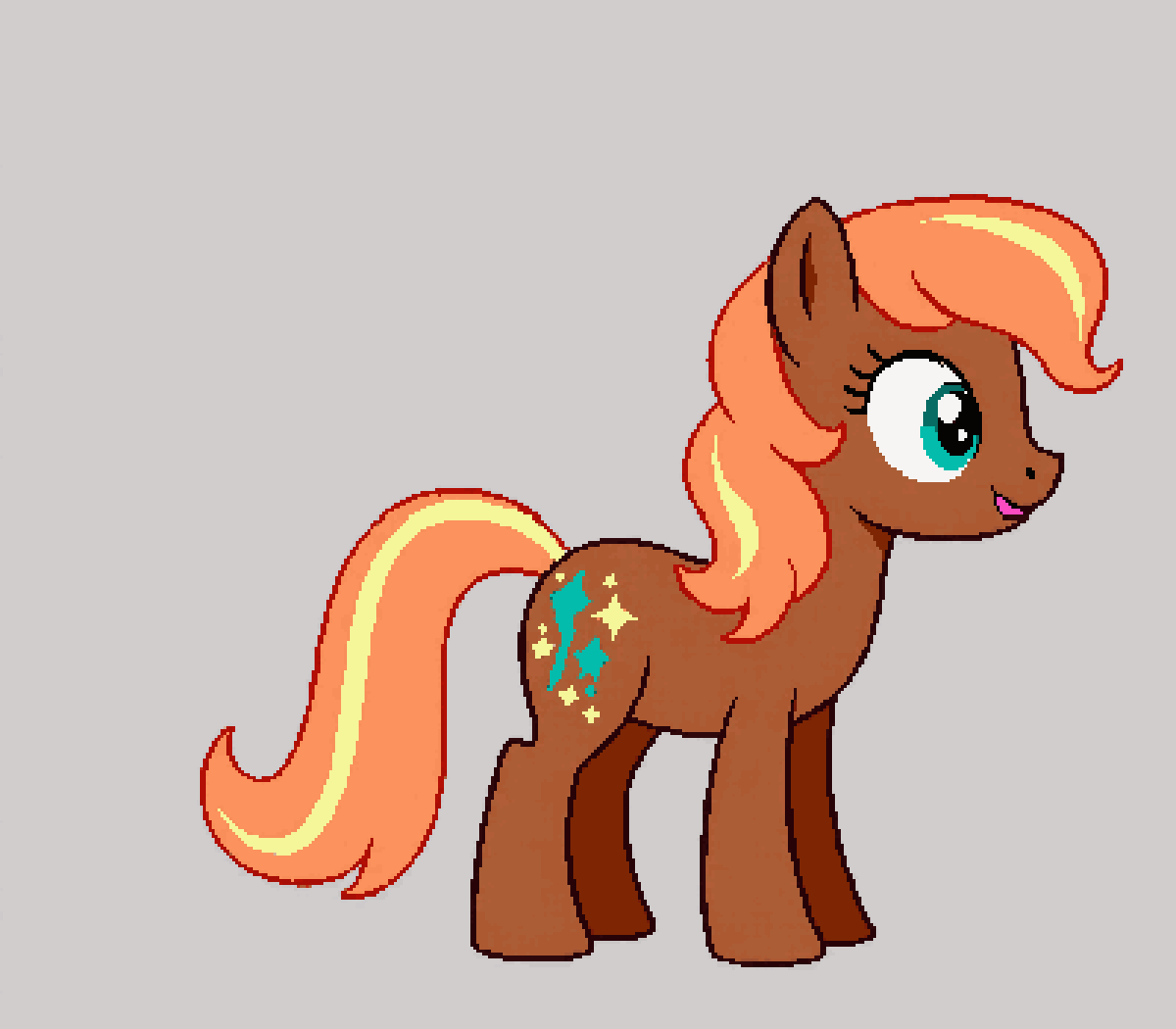 Orange Pony Casting Ice Shard pixel art