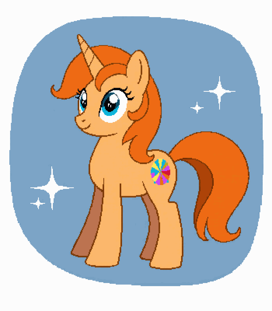 Orange Pony Casting Ice Shard pixel art
