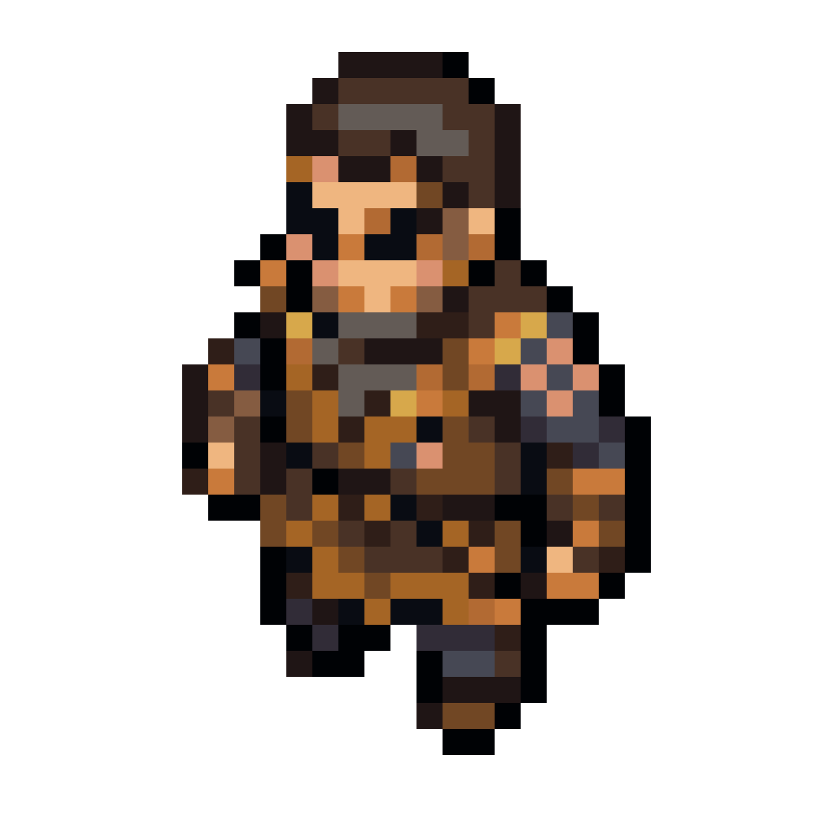 Battle-Hardened Warrior in Medieval Clothing pixel art