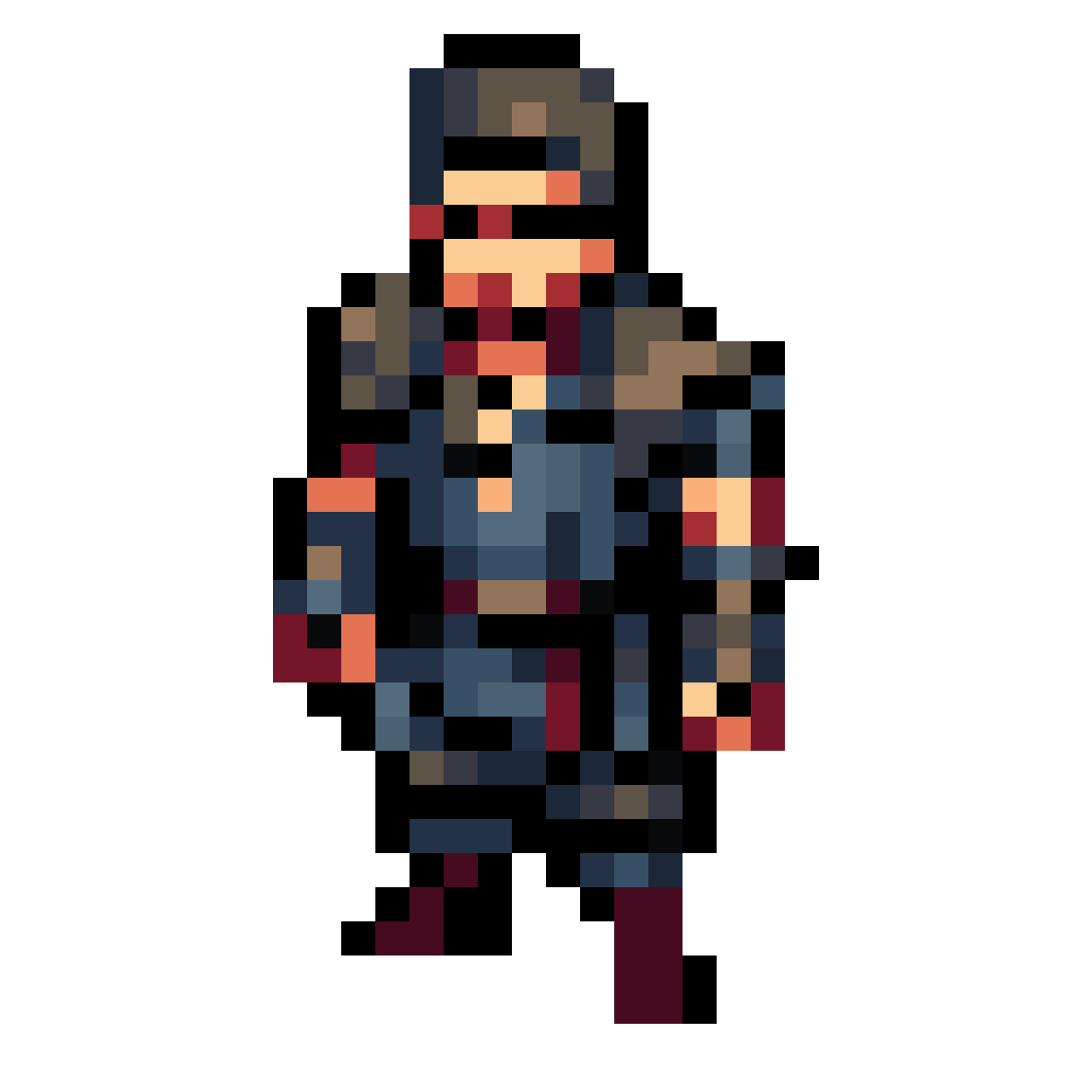 Battle-Hardened Warrior in Medieval Clothing pixel art