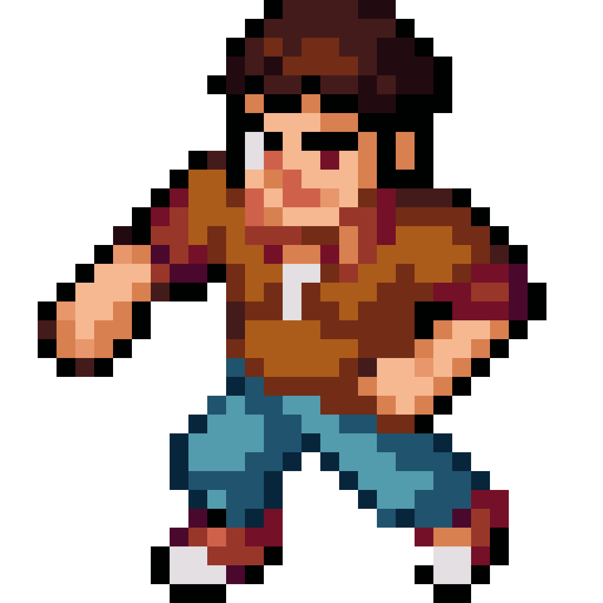 friendly npc in brown shirt pixel art