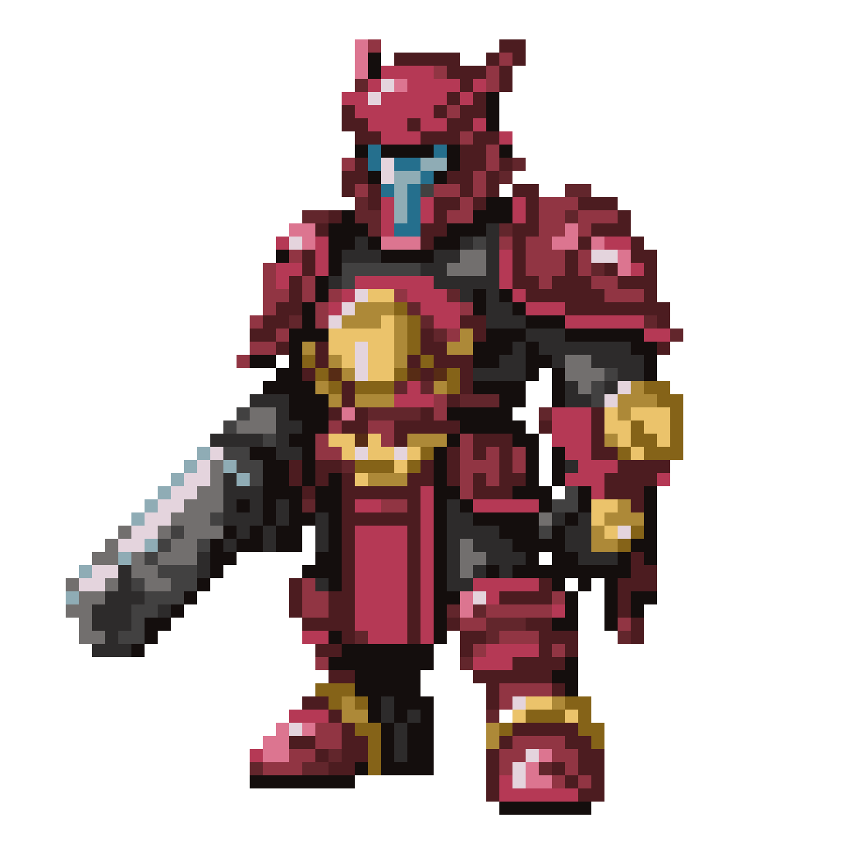 soldier with armor pixel art