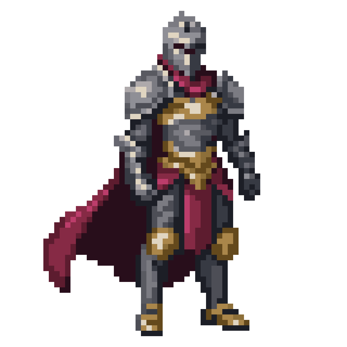 full body soldier in armor pixel art