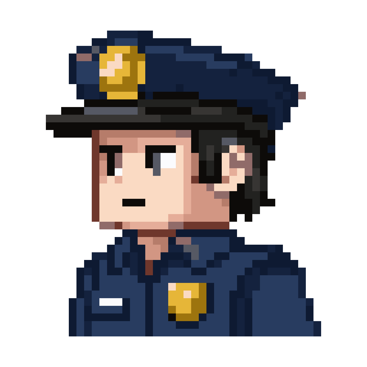 Block Head Degen Policeman with Flashing Light pixel art