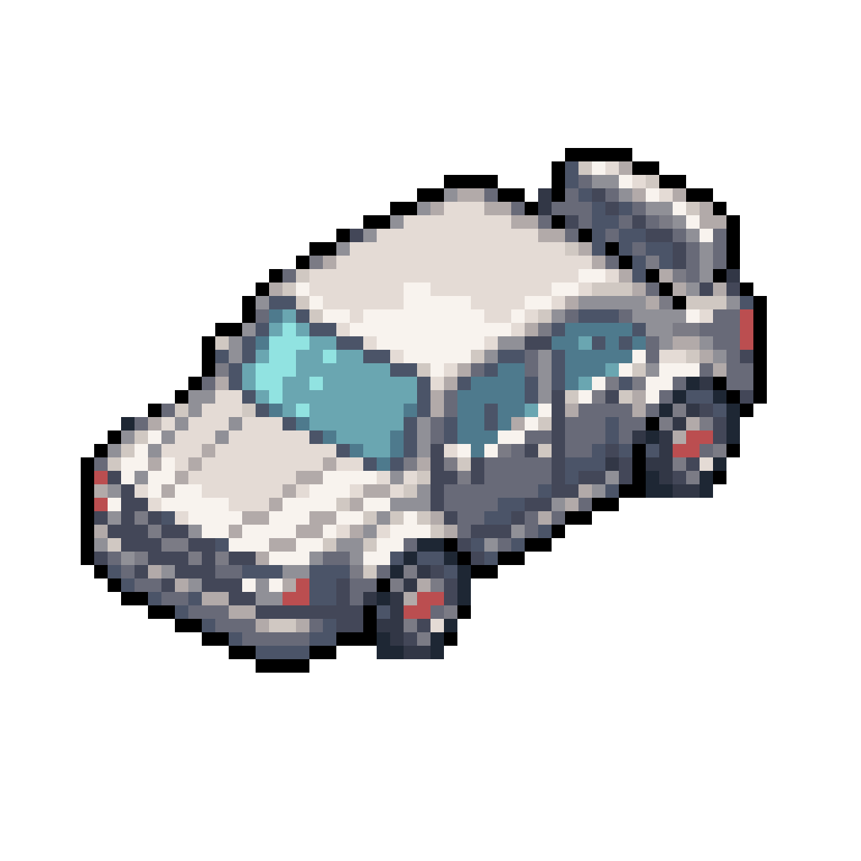 simple white car viewed from above pixel art