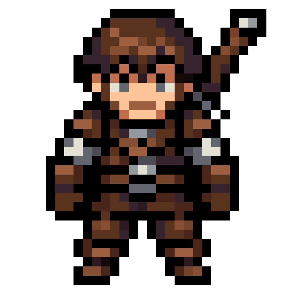 2D pixel art RPG hero character pixel art