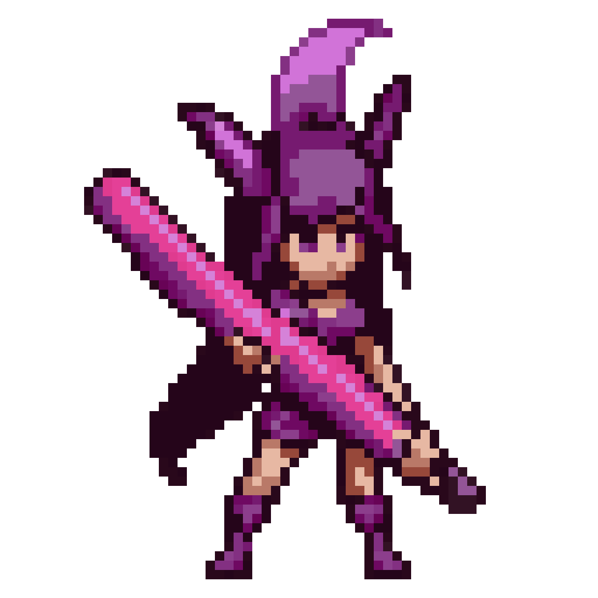Huge Breast Bandit Girl with Dildo pixel art