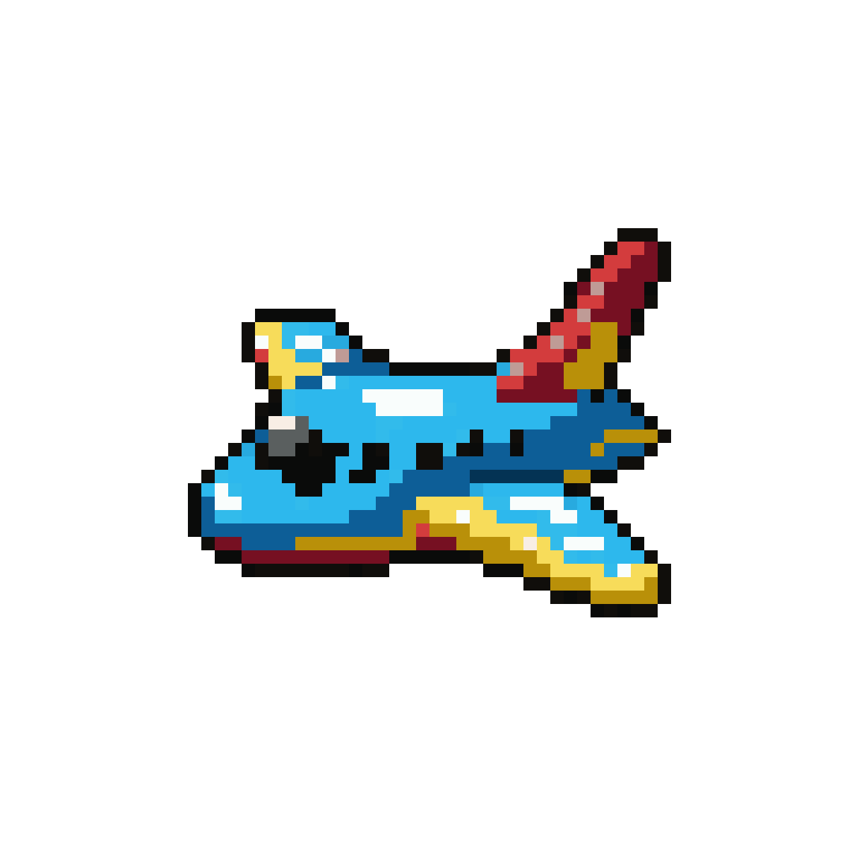colorful airplane with a sleek design pixel art